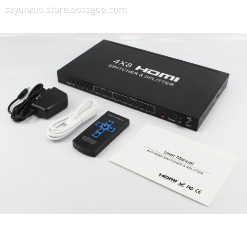 4K HDMI 4x8 Switcher & Splitter